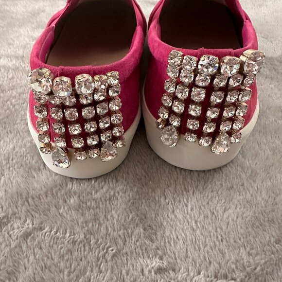 Stuart Weitzman Harlow Raspberry Pink Jewel Tassel Slip On Shoes 7.5 Loafers - Picture 5 of 8